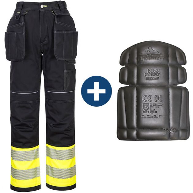 Pantalon de travail haute visibilité poche holster classe 1