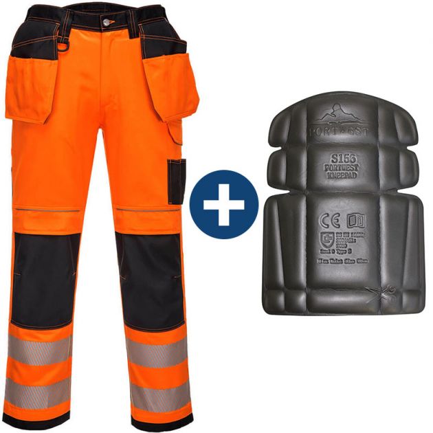 Pantalon de pluie de travail atex haute visibilité poche holster