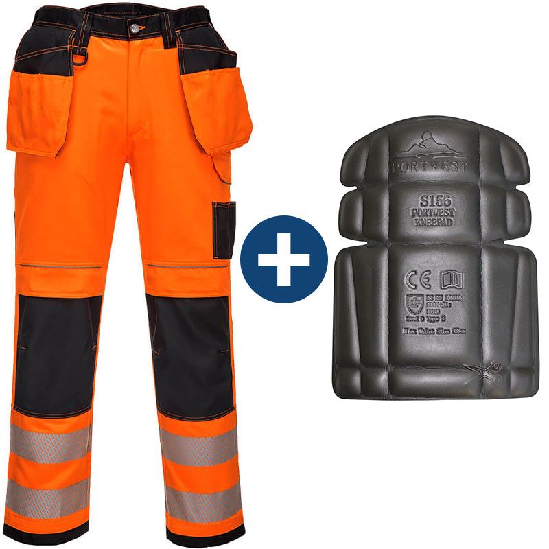 Pantalon de pluie de travail atex haute visibilité poche holster