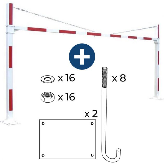 Portique parking pivotant réglable largeur 2,2 à 3,5 m Portique parking pivotant réglable largeur 2,2 à 3,5 m