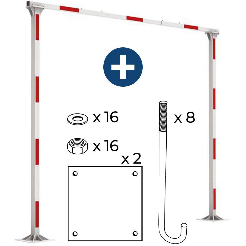 Portique de parking avec tirants réglable en largeur limitation hauteur 2,20 m Portique de parking avec tirants réglable en largeur limitation hauteur 2,20 m