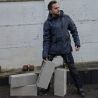 Parka renforcé avec capuche amovible ambiance bleu