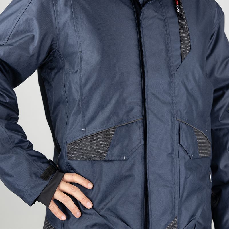 Parka renforcé avec capuche amovible bleu taille