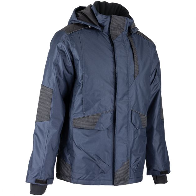 Parka renforcé avec capuche amovible bleu quart