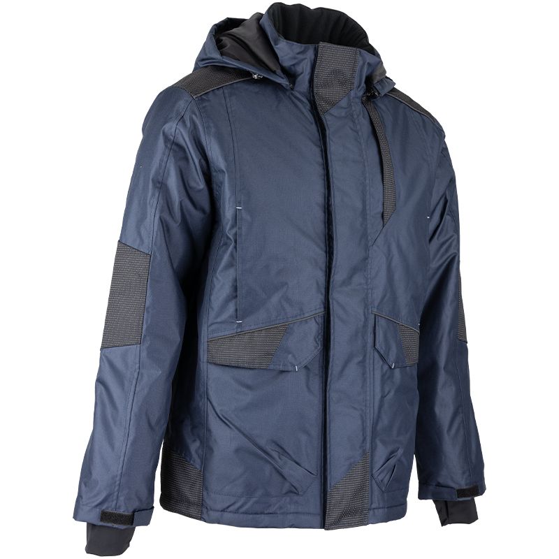 Parka renforcé avec capuche amovible bleu quart