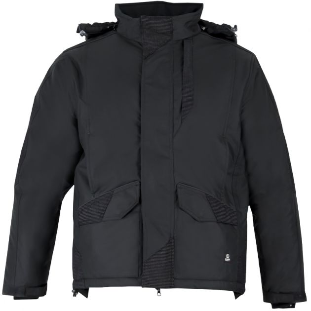 Parka renforcé avec capuche amovible noir face