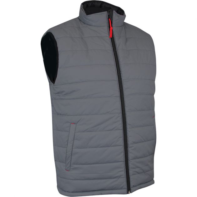 Blouson matelass sans manche reversible gris