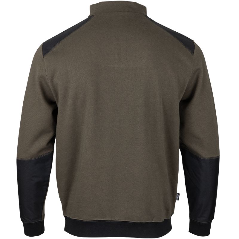 Sweat col camionneur bicolore marron dos
