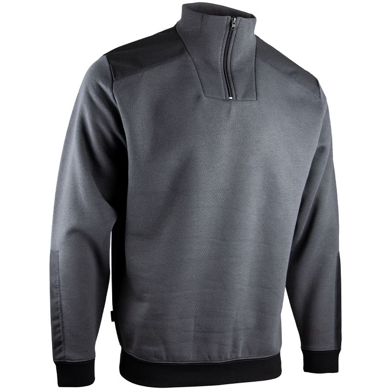 Sweat col camionneur bicolore gris quart