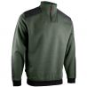 Sweat col camionneur bicolore vert quart