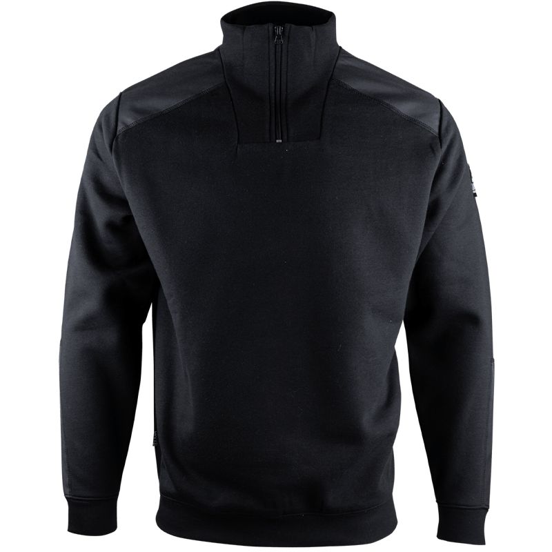 Sweat col camionneur bicolore noir face