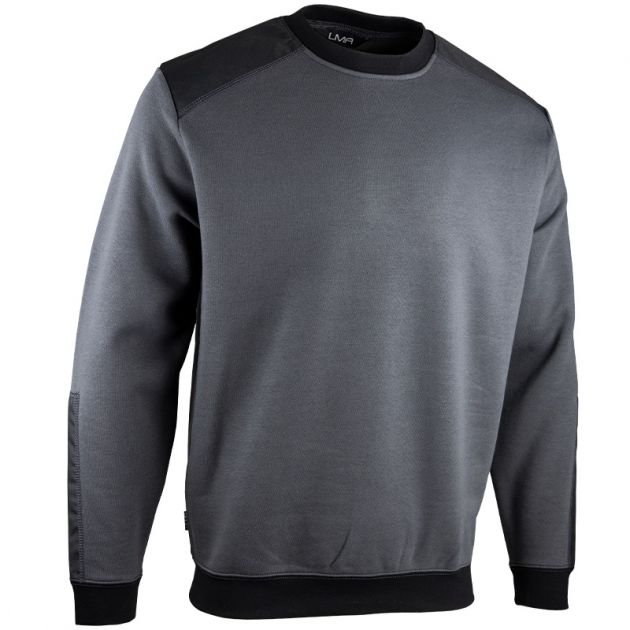 Sweat col camionneur bicolore gris quart