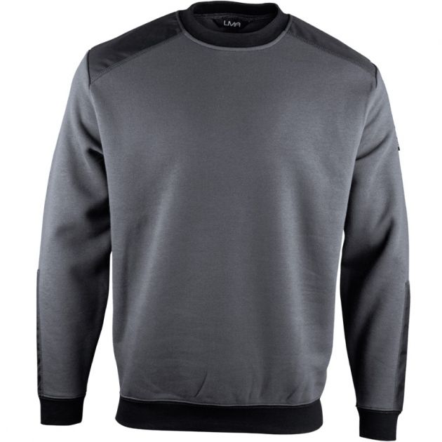 Sweat col camionneur bicolore gris face