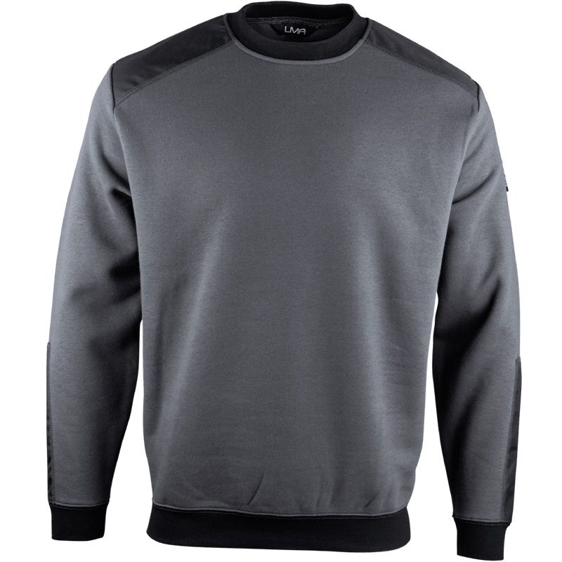 Sweat col camionneur bicolore gris face