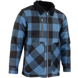 Chemise de travail matelassée à carreaux bicolore bleu quart