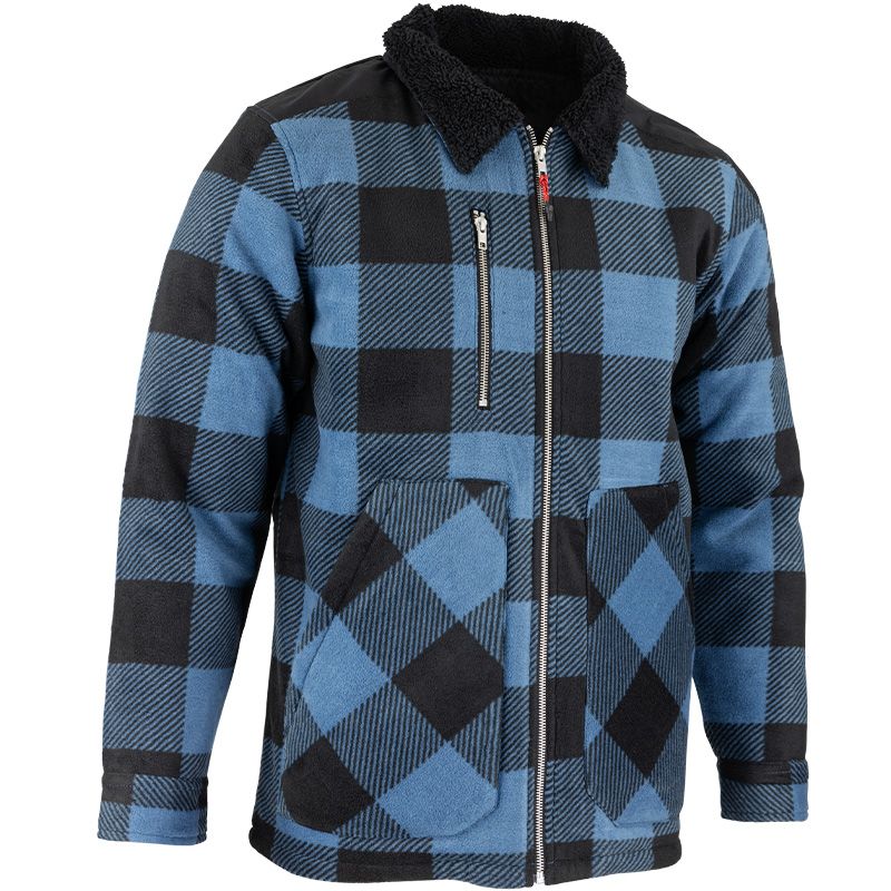 Chemise de travail matelassée à carreaux bicolore bleu quart