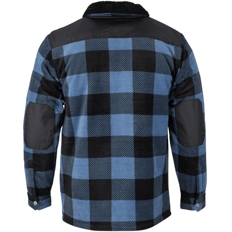 Chemise de travail matelassée à carreaux bicolore bleu dos