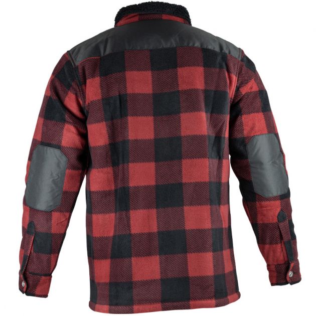 Chemise de travail matelassée à carreaux bicolore rouge dos