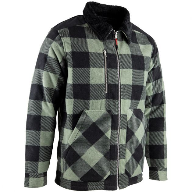 Chemise de travail matelassée à carreaux bicolore gris quart