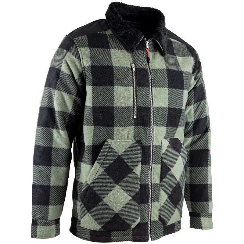 Chemise de travail matelassée à carreaux bicolore gris quart