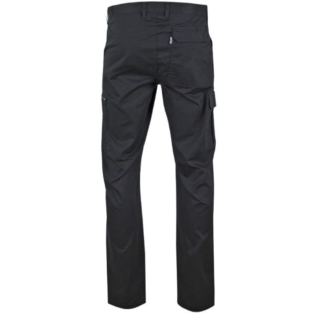 Pantalon braguette zippée multipoches noir dos