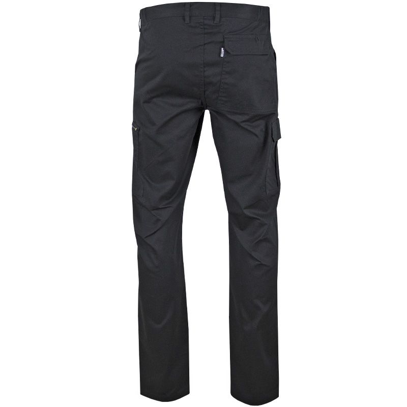 Pantalon braguette zippée multipoches noir dos