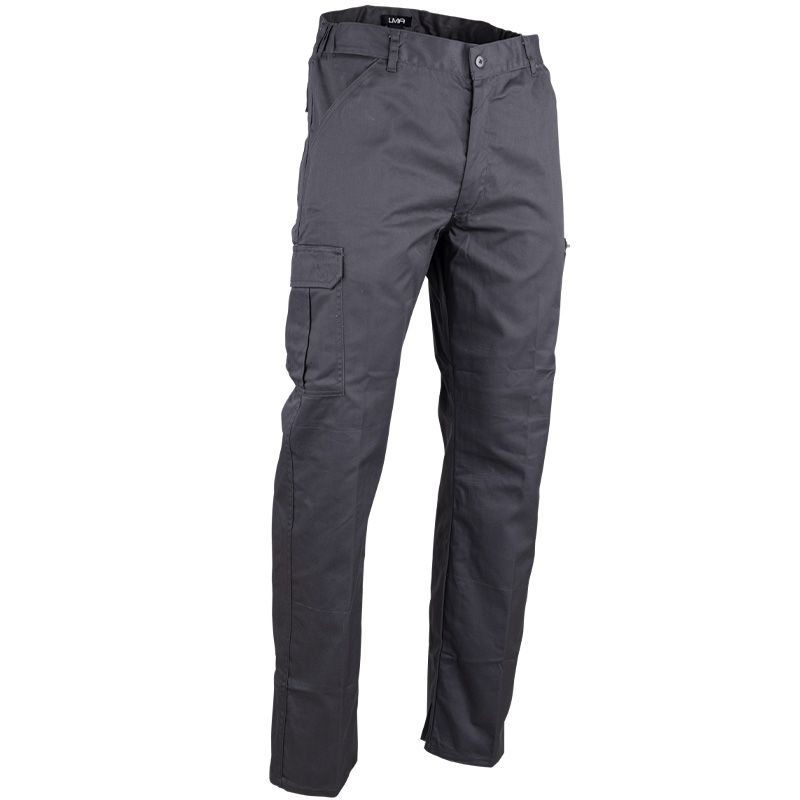 Pantalon braguette zippée multipoches gris quart