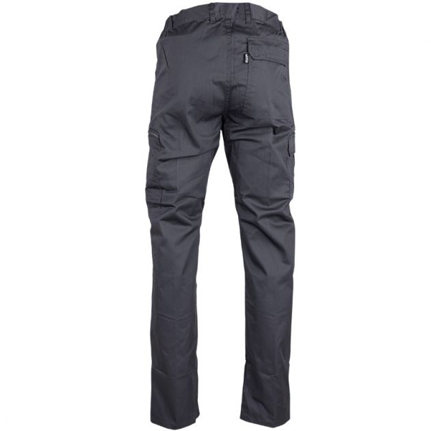 Pantalon braguette zippée multipoches gris dos