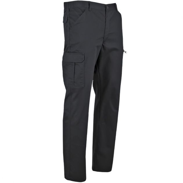 Pantalon braguette zippée multipoches noir quart