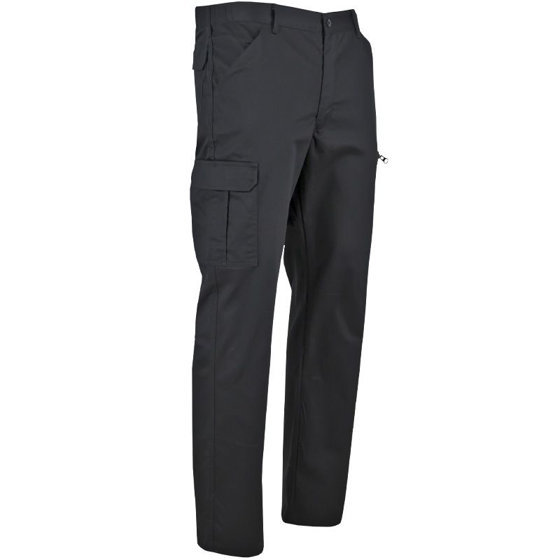 Pantalon braguette zippée multipoches noir quart