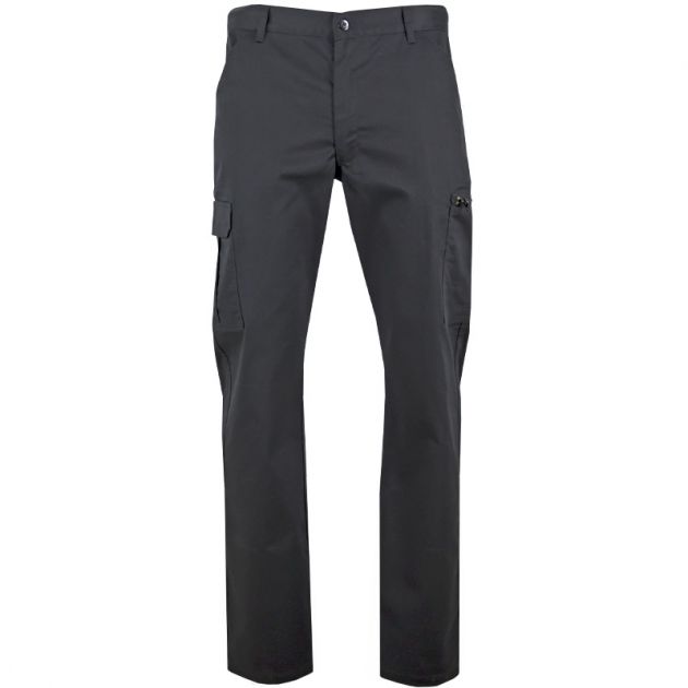 Pantalon braguette zippée multipoches noir face