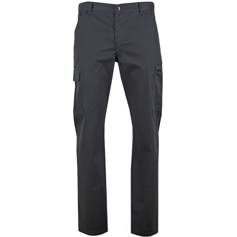 Pantalon braguette zippée multipoches noir face