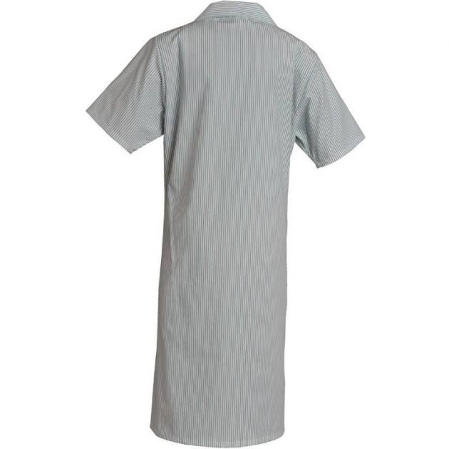 Blouse de travail manches courtes polycoton rayé vert