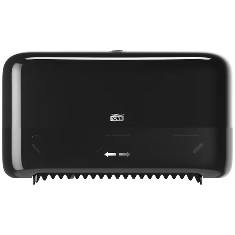 Distributeur pour papier toilette sans mandrin mid size Tork T7 noir Distributeur pour papier toilette sans mandrin mid size Tork T7 noir