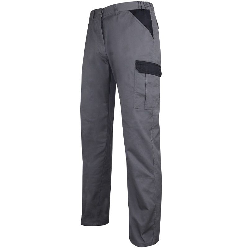 Pantalon bicolore braguette zippée gris