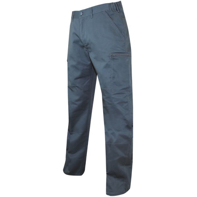Pantalon bicolore braguette zippée vert