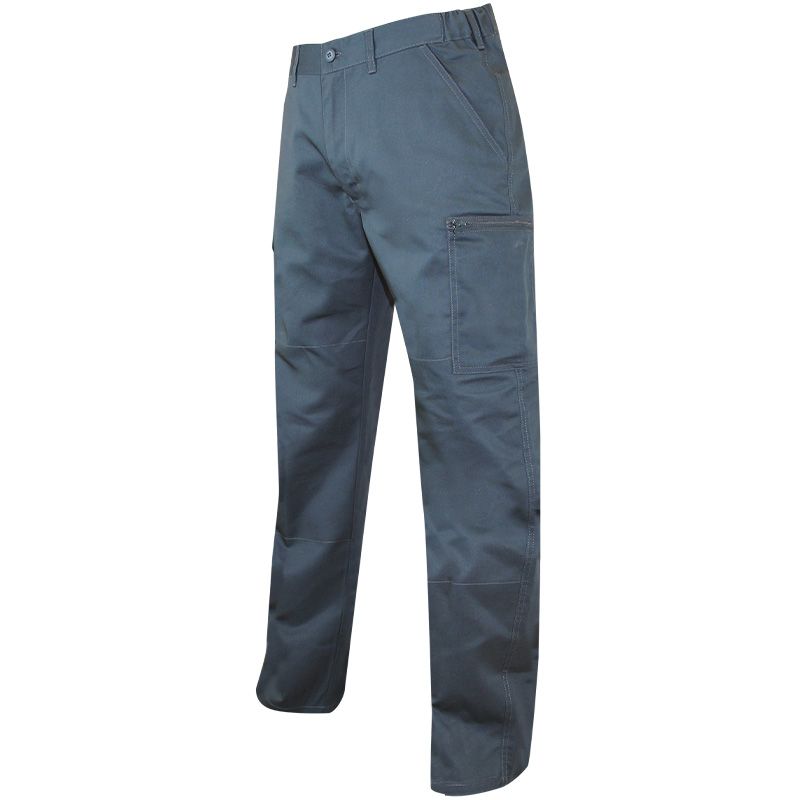 Pantalon bicolore braguette zippée vert