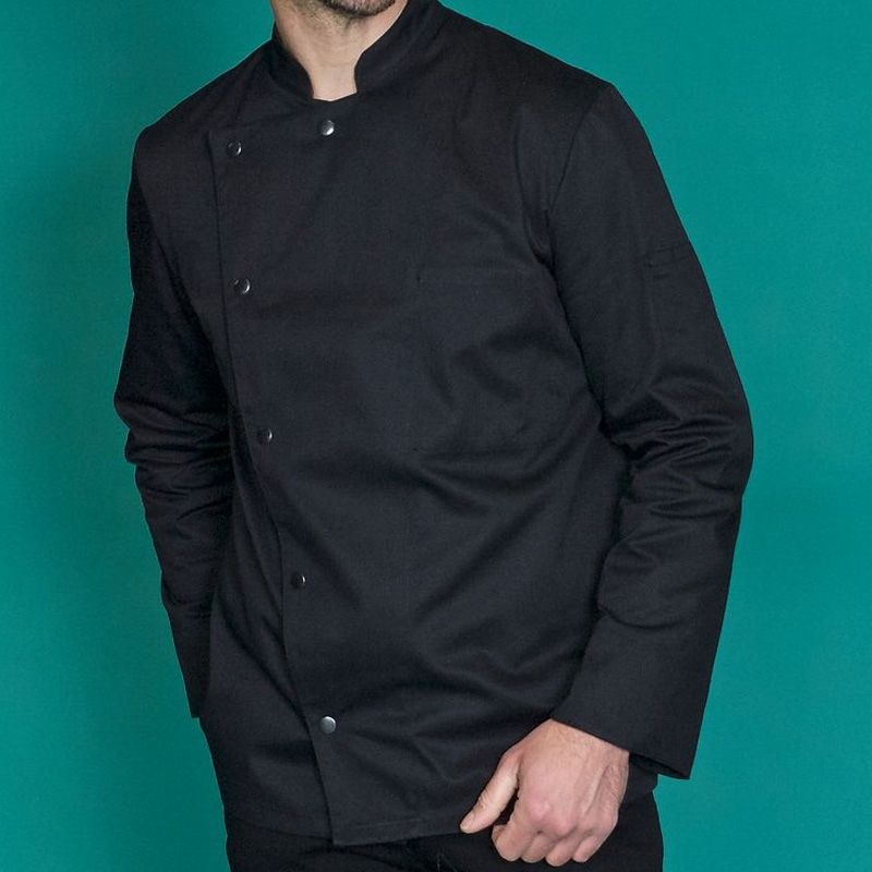 Veste cuisine noir face ambiance