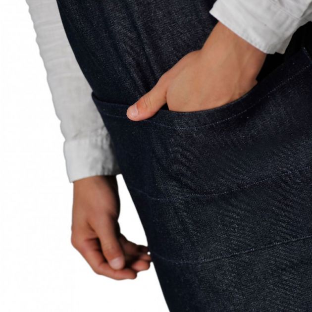 Tablier de travail en jean poche kangourou