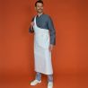 Tablier boucher blanc 100% coton porté
