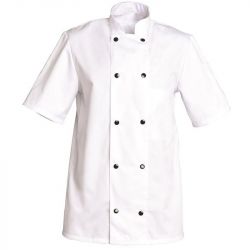 Veste manches courtes 50% poly 50% Blanc face