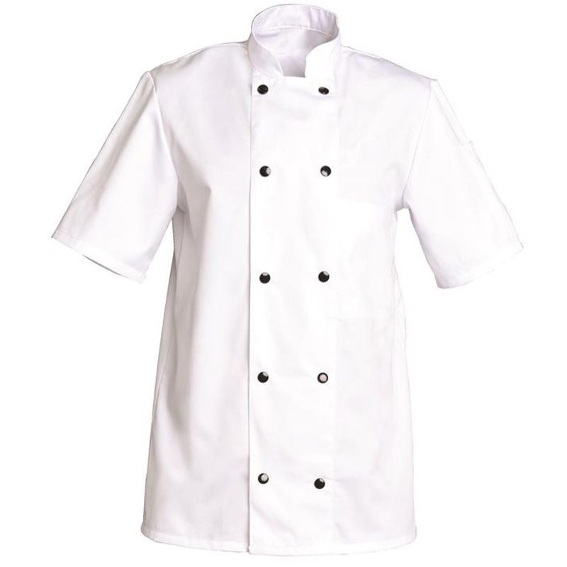 Veste manches courtes 50% poly 50% Blanc face