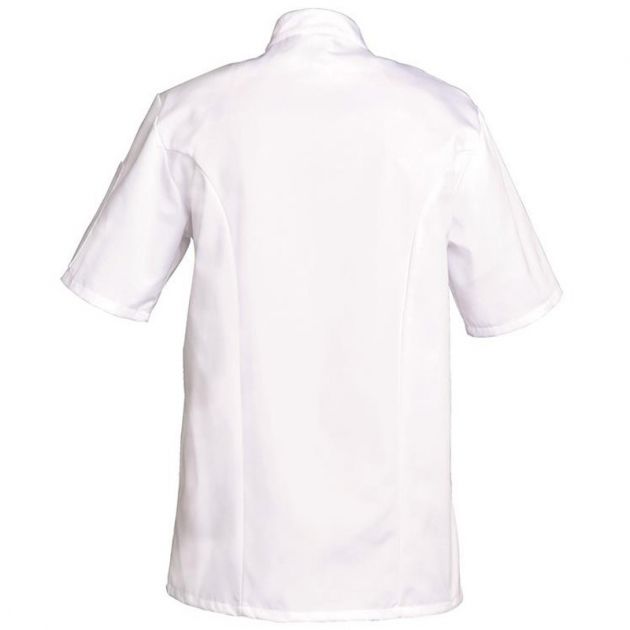 Veste manches courtes 50% poly 50% Blanc dos