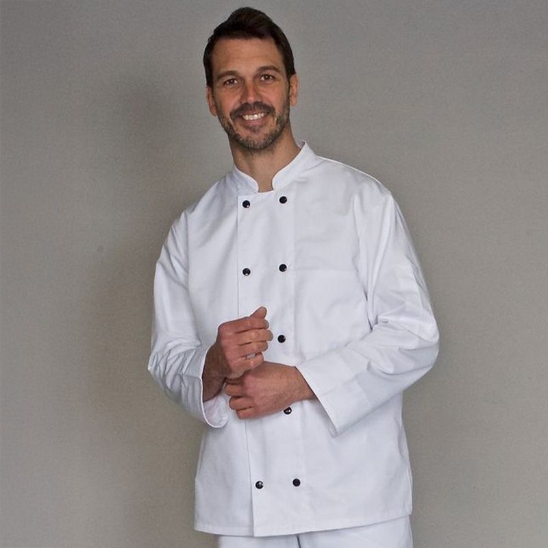 Veste manches longues 50% poly 50% Blanc porté mannequin