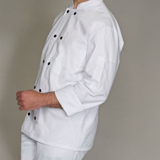 Veste manches longues 50% poly 50% Blanc porté coté