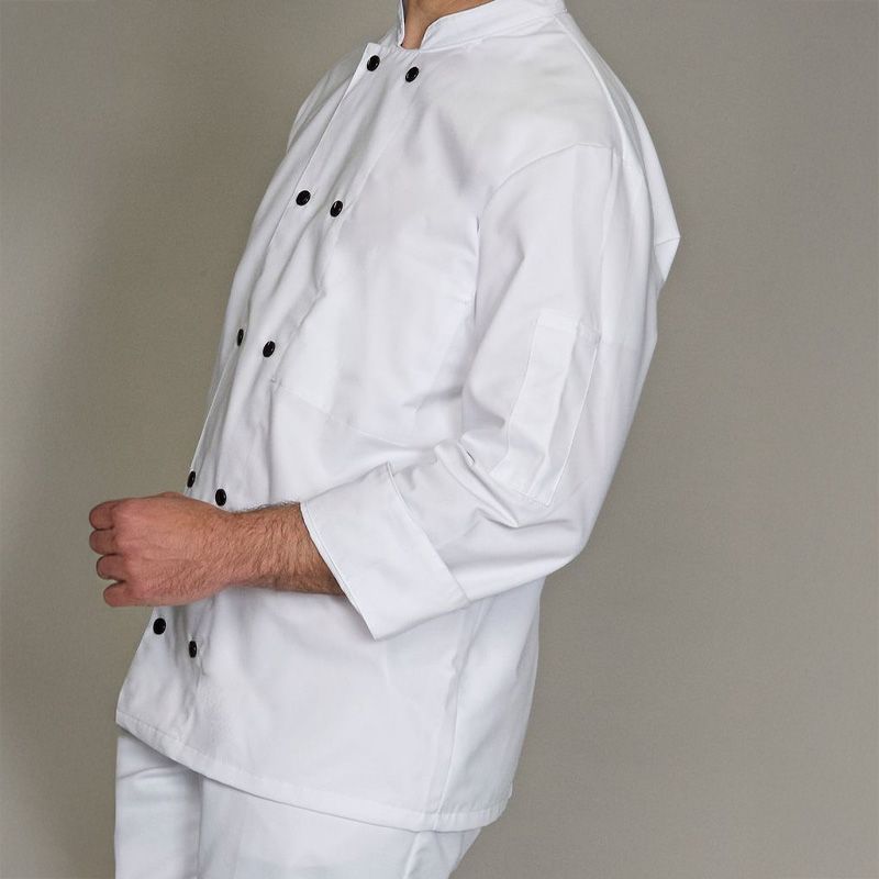 Veste manches longues 50% poly 50% Blanc porté coté