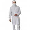Blouse blanche agroalimentaire avec masque amovible