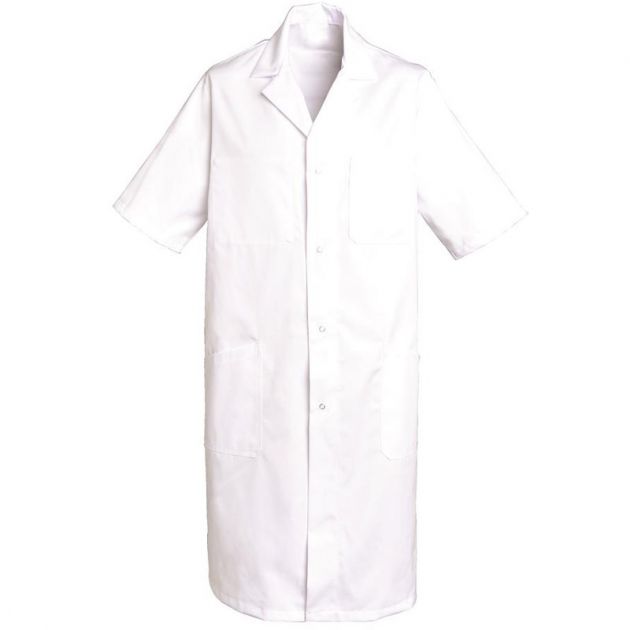 Blouse homme 65% poly/35% coton blanche face