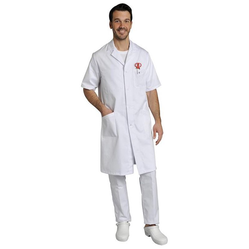 Blouse homme 100% coton blanche portée