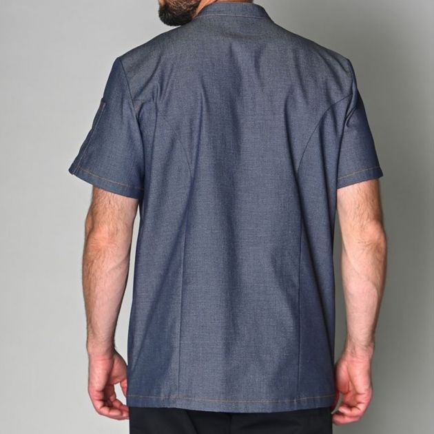 Veste denim manches courtes porté dos